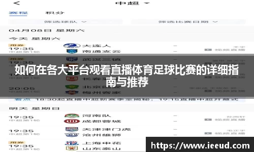 如何在各大平台观看直播体育足球比赛的详细指南与推荐